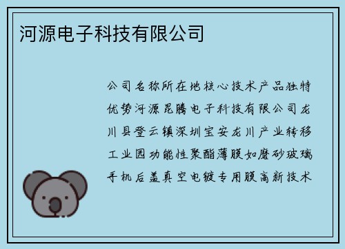 河源电子科技有限公司